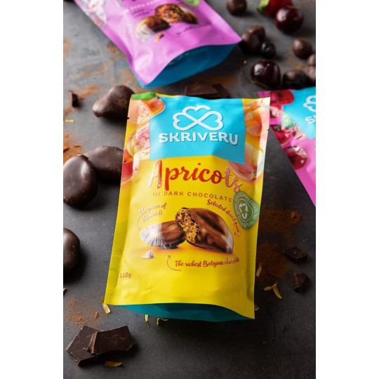 Skrīveru Apricots in Dark Chocolate 110g Skrīveru Apricots in Dark Chocolate 110g