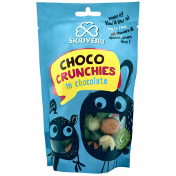 Skrīveru Choco Crunchies in White Chocolate 90g