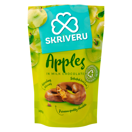 Skrīveru Apples in Milk Chocolate 100g