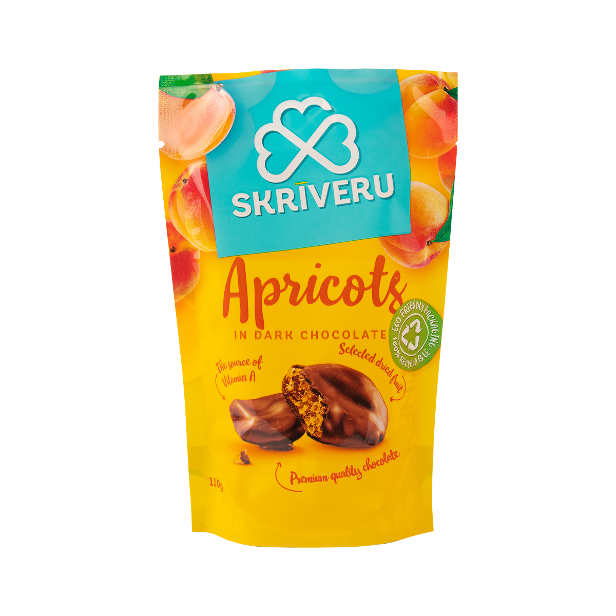 Skrīveru Apricots in Dark Chocolate 110g