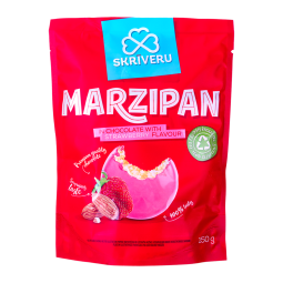 Skrīveru Marzipan in White Chocolate with Strawberry Flavour 150g