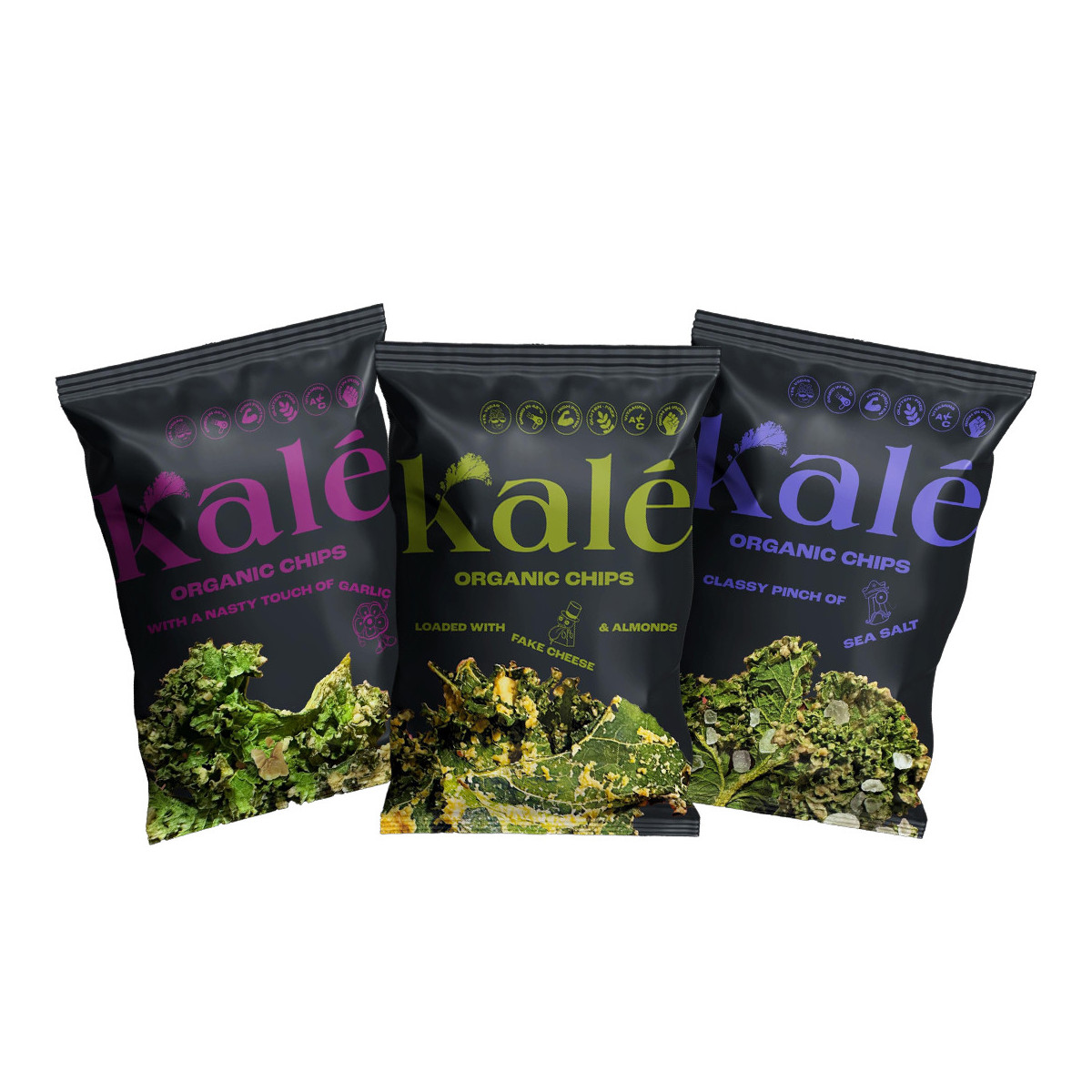 Organic Kale Chips - Variety Pack (3 x 45g)