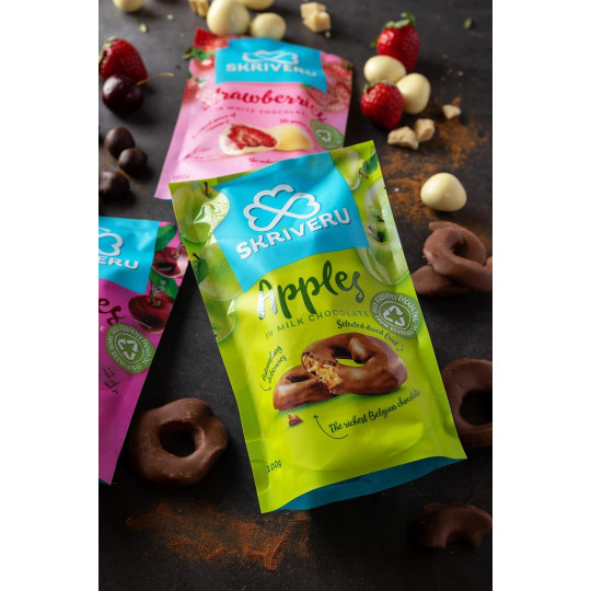 Skrīveru Apples in Milk Chocolate 100g