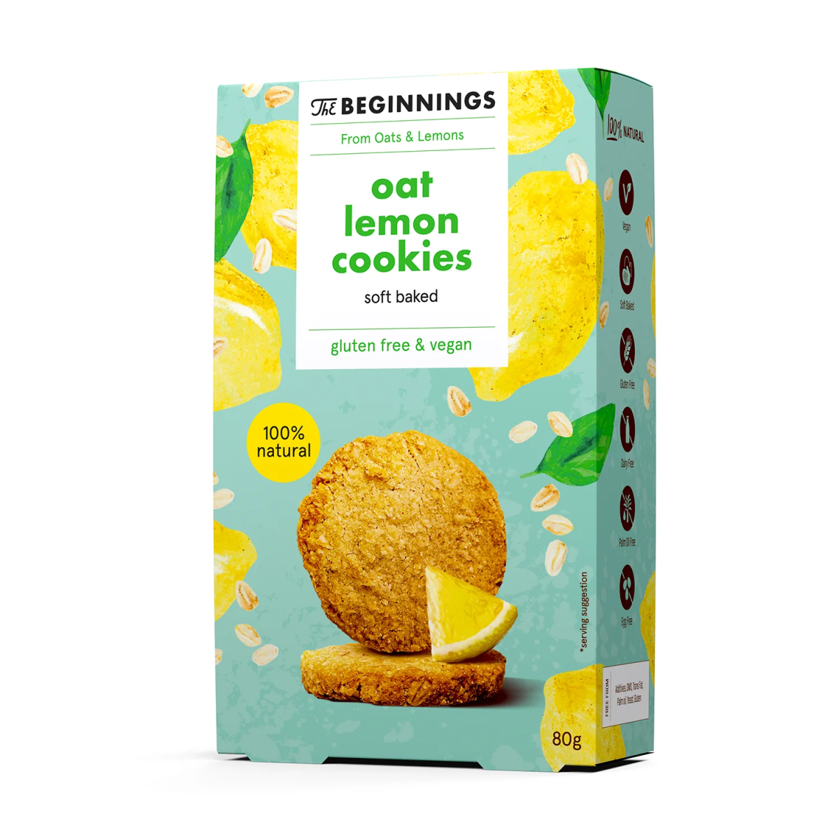 The Beginnings Lemon Oat Cookies 80g