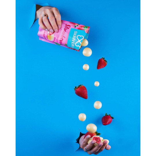 Skrīveru Strawberries in White Chocolate 100g Skrīveru Strawberries in White Chocolate 100g
